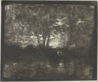 Køer ved Vandingspladsen af Charles Francois Daubigny