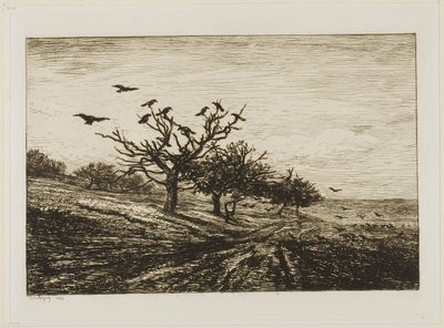 Krager i et træ af Charles Francois Daubigny