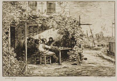 Afgang Morgenmad på Asnières af Charles Francois Daubigny
