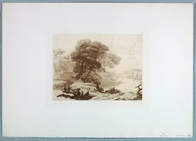 Tegning, Landskab (efter Claude Lorraine), 1849 af Charles Francois Daubigny
