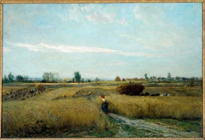 Harvest Painting by Charles Francois Daubigny Dani af Charles Francois Daubigny