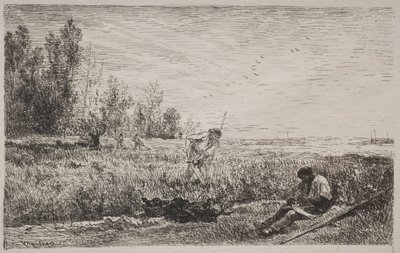 Høproduktion, originalt aftryk 1862, trykt i 1921. af Charles Francois Daubigny