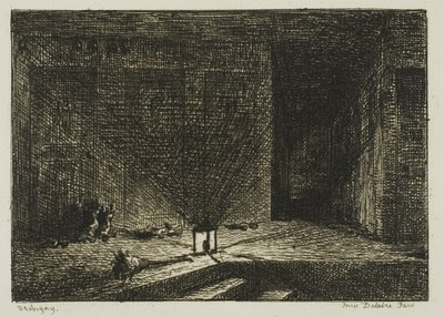 Interiør af en kro (The Corridor of an Inn) af Charles Francois Daubigny