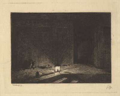 Interiør af en kro, 1861-62. af Charles Francois Daubigny