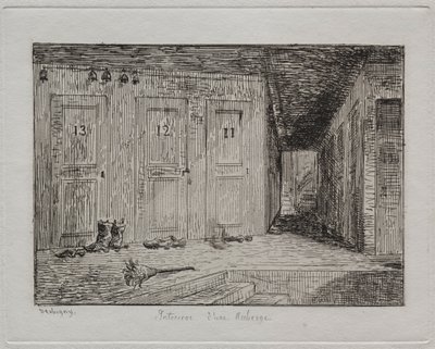 Interiør af en kro, 1861. af Charles Francois Daubigny