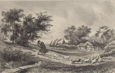 Stormen, 1842. af Charles Francois Daubigny