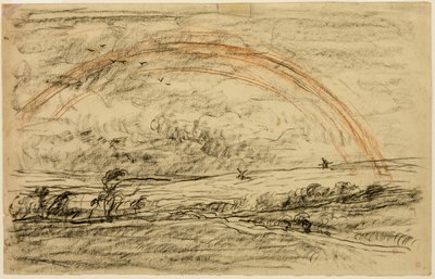 Landskab med en regnbue af Charles Francois Daubigny