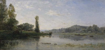 Landskab med en flod, 1860 af Charles Francois Daubigny