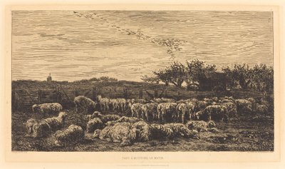 Stor fårefold af Charles Francois Daubigny