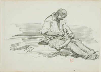 Mand, der reparerer le af Charles Francois Daubigny