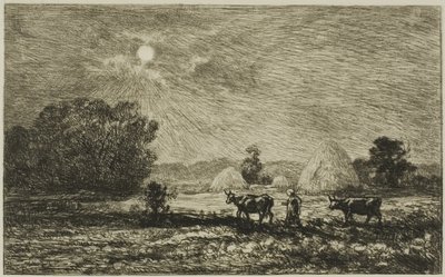 Måneskin ved Valmondois af Charles Francois Daubigny