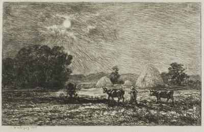 Måneskin ved Valmondois af Charles Francois Daubigny