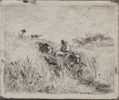 Path Through the Grain Field, originalt aftryk 1862, trykt i 1921. af Charles Francois Daubigny