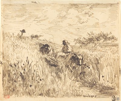 Vej gennem en hvedemark af Charles Francois Daubigny
