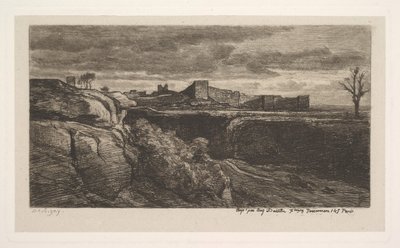 Ruinerne af slottet Crémieux Isère, 1850. af Charles Francois Daubigny
