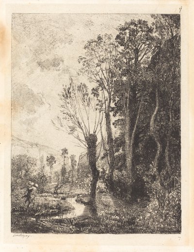 Satyr (Satyren) af Charles Francois Daubigny