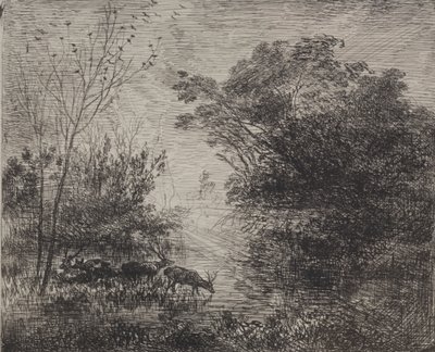 Hjorte af Charles Francois Daubigny