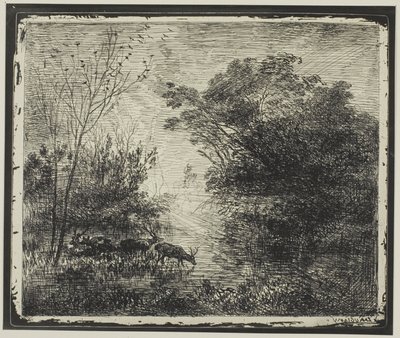 Hjorte af Charles Francois Daubigny