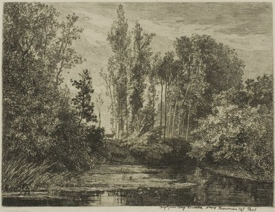 Hjorte ved vandkanten af Charles Francois Daubigny