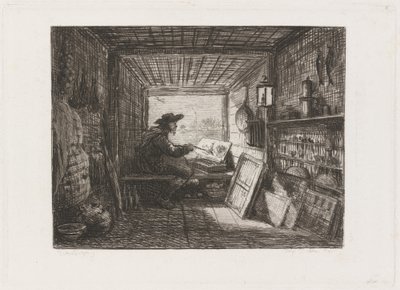 Studio på båden (Le Bateau-atelier) af Charles Francois Daubigny