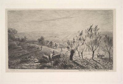 Solopgang, 1850. af Charles Francois Daubigny