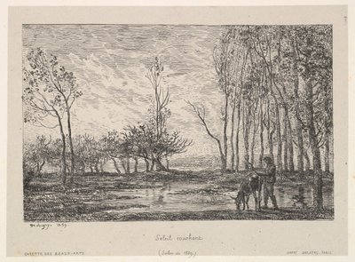 Solnedgang, 1859. af Charles Francois Daubigny