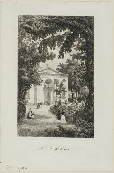 Amfiteatret i Jardin des Plantes af Charles Francois Daubigny