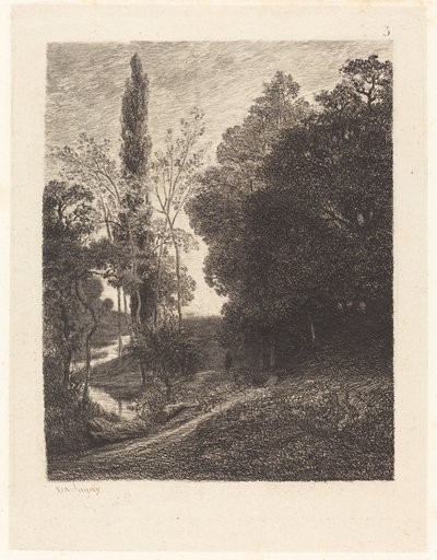 The Banks of the Cousin (Les Bords du Cousin) af Charles Francois Daubigny