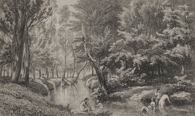 Badegæsterne, ca. 1847. af Charles Francois Daubigny
