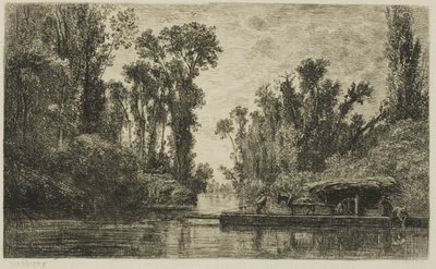 Bezons færgebåd af Charles Francois Daubigny
