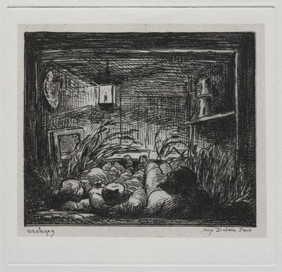Bådturen: Sengeplads ombord på "Botin" (nat på båden) af Charles Francois Daubigny