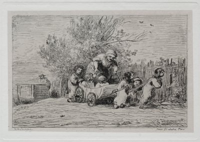 The Boat Trip: Heritage of the Cart (Børnene med vognen) af Charles Francois Daubigny