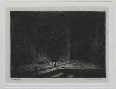 The Boat Trip: Interiør af en kro (The Corridor of an Inn) af Charles Francois Daubigny