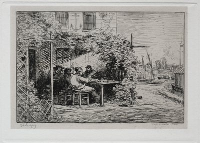 Bådturen: Frokosten før du går ombord på Asnières af Charles Francois Daubigny