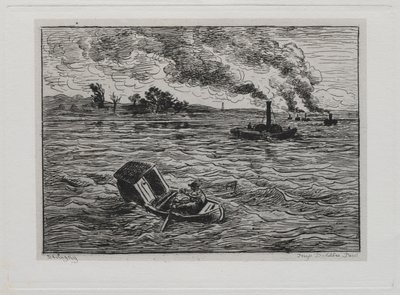 Bådturen: Dampbådene eller pas på dampskibene af Charles Francois Daubigny