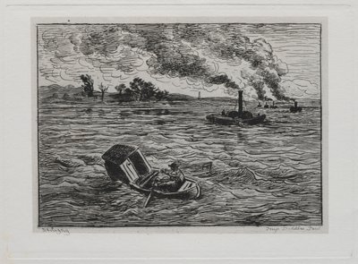 Bådturen: Dampskibene eller pas på dampskibene, 1861. af Charles Francois Daubigny