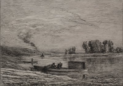 Båden i Conflans af Charles Francois Daubigny