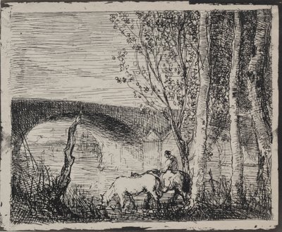 Broen, originalt aftryk 1862, trykt i 1921. af Charles Francois Daubigny