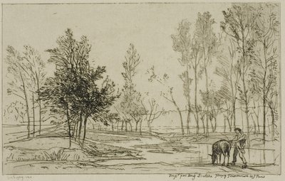 Æslet ved vandingsstedet af Charles Francois Daubigny