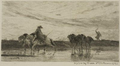 De Dray Heste af Charles Francois Daubigny
