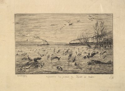 Fisken glæder sig over hyttedrengens afgang, 1861. af Charles Francois Daubigny