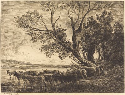 Ford (Le Gue) af Charles Francois Daubigny