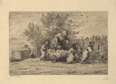 Arvingerne til vognen, 1861. af Charles Francois Daubigny