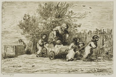 The Heritage of the Wagon (Børnene med vognen) af Charles Francois Daubigny