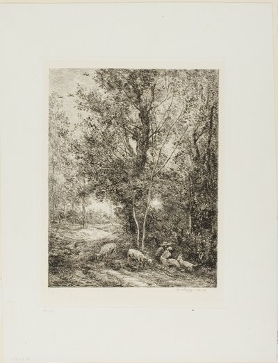 Hyrden og hyrdinden af Charles Francois Daubigny