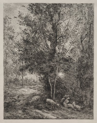 Hyrden og hyrdinden, 1874. af Charles Francois Daubigny