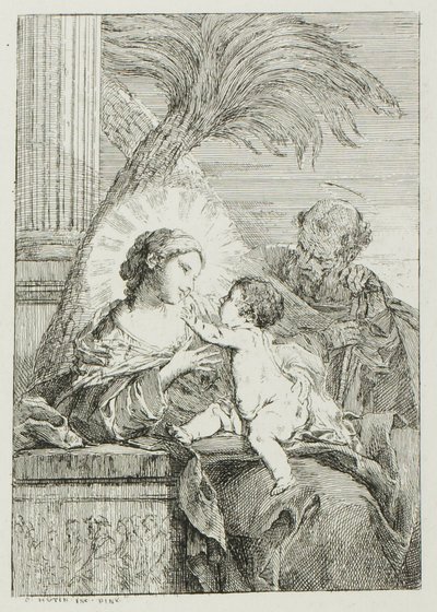 Resten af den hellige familie i Egypten af Charles Francois Hutin