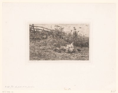 Kip sætter kuikens Hønen og hendes unger af Charles François Daubigny (attributed to)