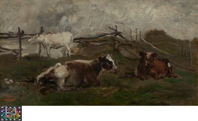 Køer på en eng af Charles Francois Daubigny
