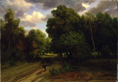 Korsvejen ved Ørnereden, Fontainebleau-skoven af Charles Francois Daubigny